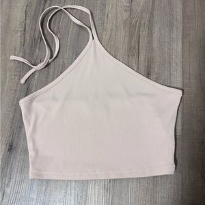 Cream Halter Neck Crop Top